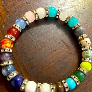 Homemade bracelet with gemstone beads